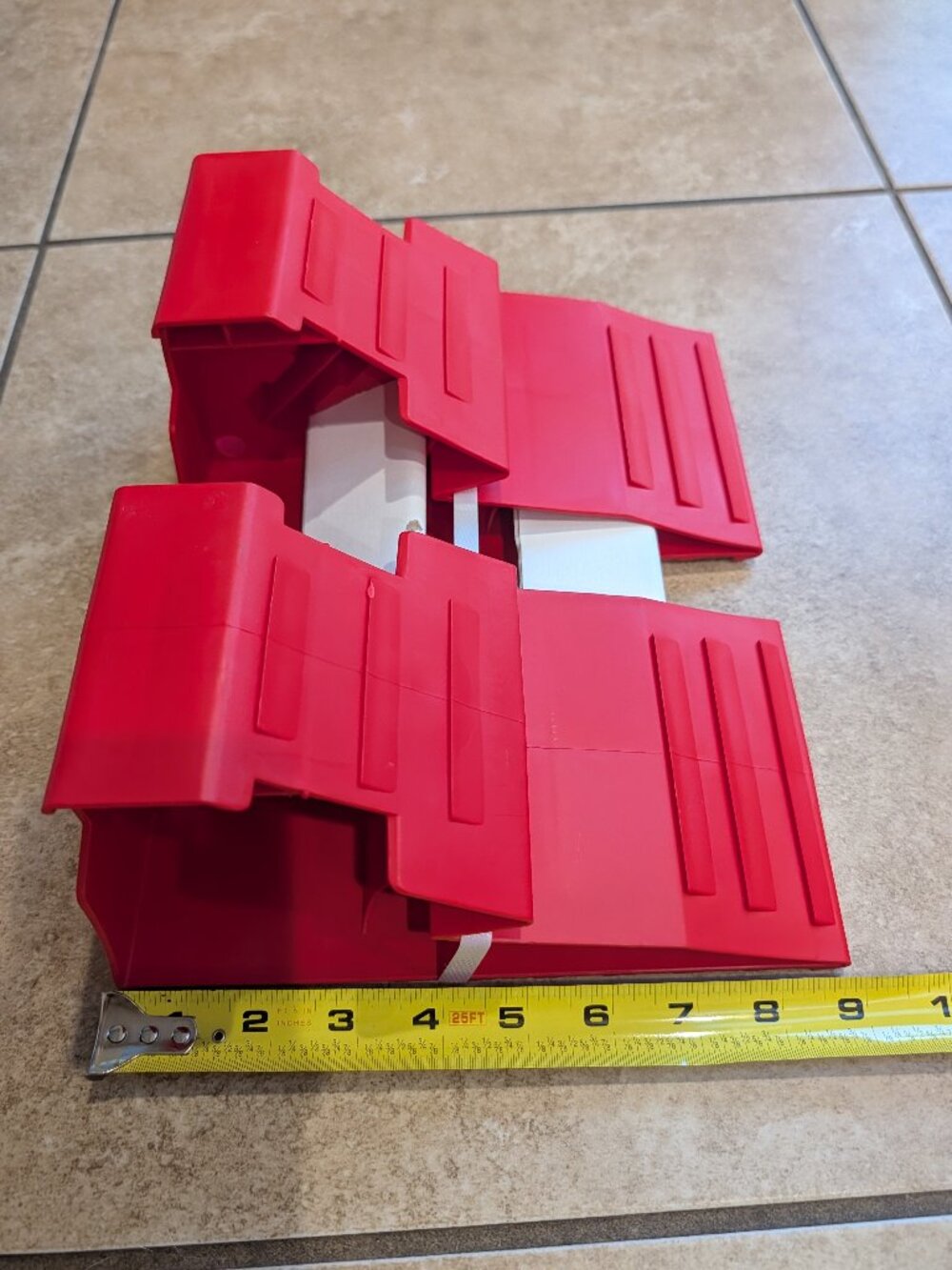 Red Wheel Chocks Stops, 2 Chocks, Durable 9 x 5 x 5 inches, Brand New